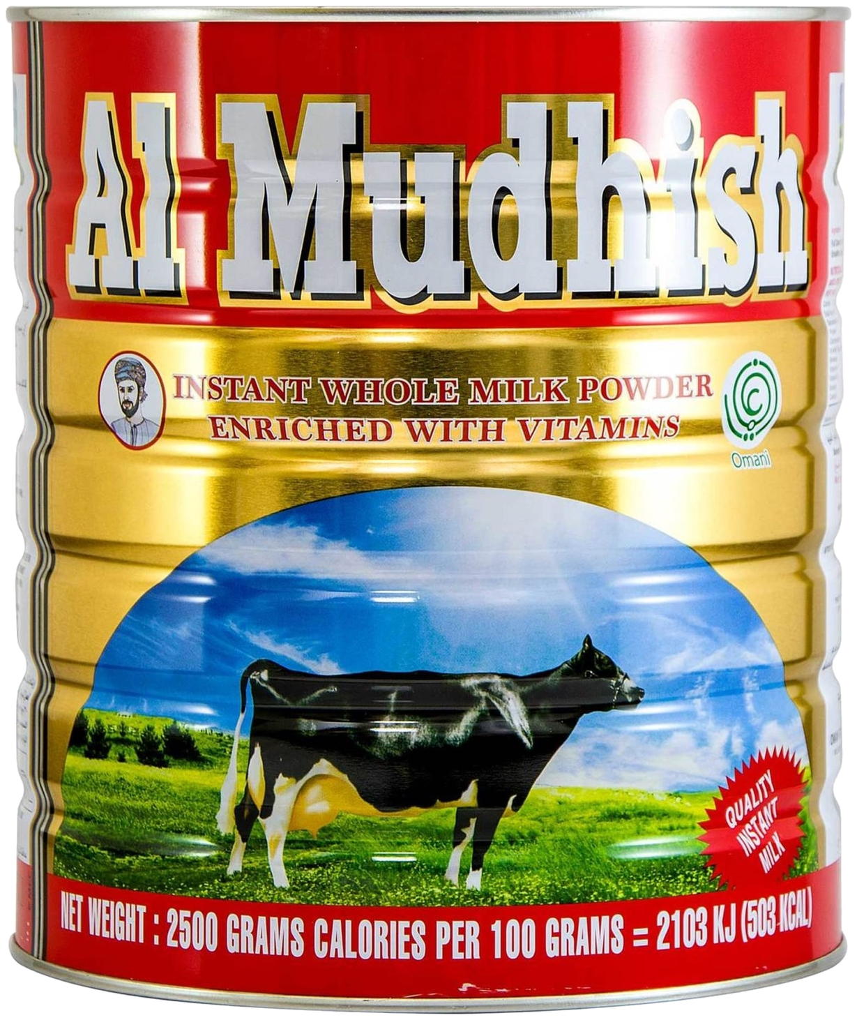 Al Mudhish instant whole milk powder English packaging